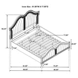 Evangeline Wood Eastern King LED Panel Bed Silver Oak | Silver | Silver Oak | 223391KE