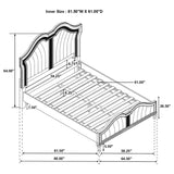 Evangeline Wood Queen LED Panel Bed Silver Oak | King | Ivory | Silver Oak | 223391Q