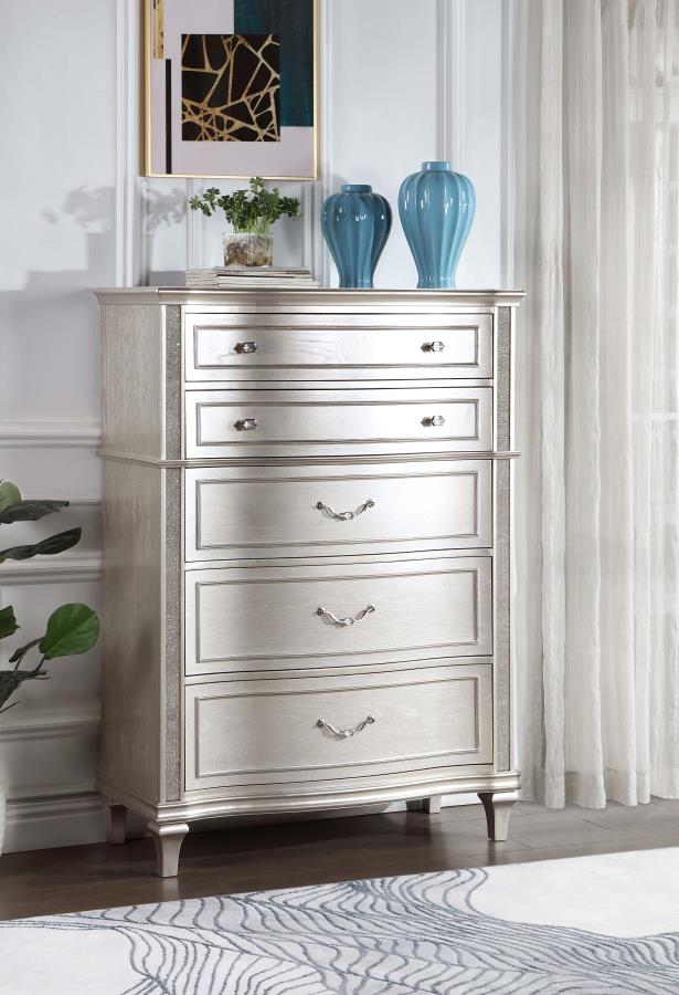 Evangeline 6-drawer Bedroom Chest Silver Oak | King | Silver | Silver Oak | 223395