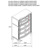 Evangeline 6-drawer Bedroom Chest Silver Oak | King | Silver | Silver Oak | 223395