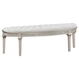 Evangeline Curved Fabric Upholstered Bench Silver Oak | Silver | Silver Oak | 223396