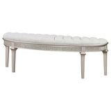 Evangeline Curved Fabric Upholstered Bench Silver Oak | Silver | Silver Oak | 223396