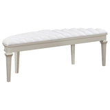 Evangeline Curved Fabric Upholstered Bench Silver Oak | Silver | Silver Oak | 223396