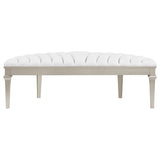 Evangeline Curved Fabric Upholstered Bench Silver Oak | Silver | Silver Oak | 223396