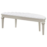 Evangeline Curved Fabric Upholstered Bench Silver Oak | Silver | Silver Oak | 223396