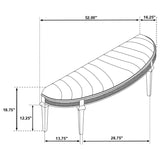 Evangeline Curved Fabric Upholstered Bench Silver Oak | Silver | Silver Oak | 223396