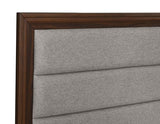 Welsley 50-inch Upholstered California King Bed Walnut | Beige | Walnut | 223441KW