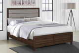 Welsley 50-inch Upholstered Queen Bed Walnut | Queen | Brown | Walnut | 223441Q