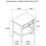 Bexhill 1-drawer Nightstand Bedside Table White | White | 223472