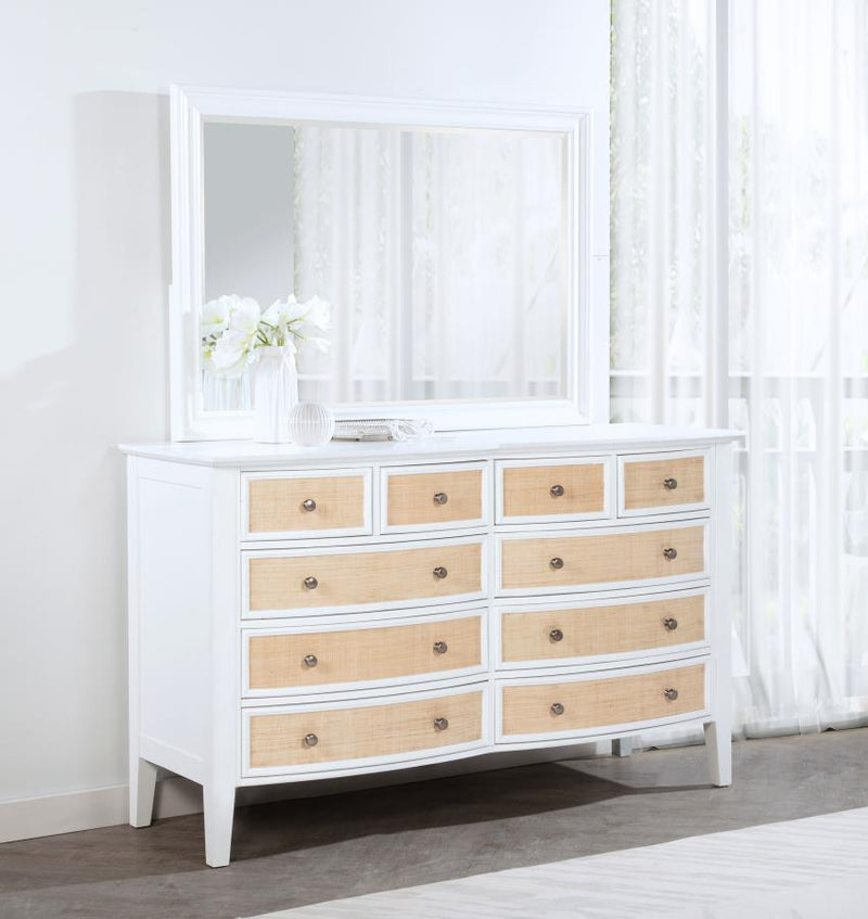 Bexhill 10-drawer Dresser and Mirror White