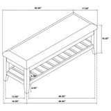 Bexhill Upholstered Rectangular Bench with Shelf White | King | White | 223476