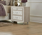 Antonella Upholstered 3-drawer Nightstand Ivory and Camel | Ivory | Ivory / Camel | 223522