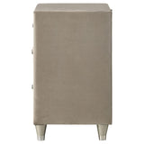 Antonella Upholstered 3-drawer Nightstand Ivory and Camel | Ivory | Ivory / Camel | 223522