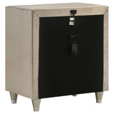 Antonella Upholstered 3-drawer Nightstand Ivory and Camel | Ivory | Ivory / Camel | 223522