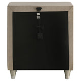Antonella Upholstered 3-drawer Nightstand Ivory and Camel | Ivory | Ivory / Camel | 223522