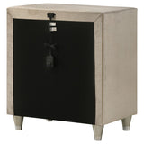 Antonella Upholstered 3-drawer Nightstand Ivory and Camel | Ivory | Ivory / Camel | 223522