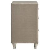 Antonella Upholstered 3-drawer Nightstand Ivory and Camel | Ivory | Ivory / Camel | 223522