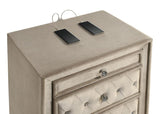 Antonella Upholstered 3-drawer Nightstand Ivory and Camel | Ivory | Ivory / Camel | 223522