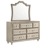 Antonella 7-drawer Upholstered Dresser with Mirror Ivory | Beige | Ivory / Camel | 223523M