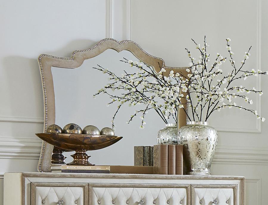 Antonella Upholstered Dresser Mirror Camel | Beige | Camel | 223524