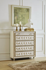 Antonella 5-drawer Bedroom Chest Ivory and Camel | Beige | Ivory / Camel | 223525