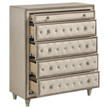 Antonella 5-drawer Bedroom Chest Ivory and Camel | Beige | Ivory / Camel | 223525