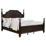 Andover 63-inch Four Poster Eastern King Bed Dark Oak | Brown | Dark Oak | 223631KE
