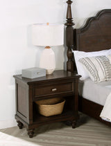 Andover 1-drawer Nightstand Bedside Table Dark Oak | King | Brown | Dark Oak | 223632