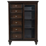Andover 6-drawer Tempered Glass Door Chest Dark Oak | King | Brown | Dark Oak | 223637