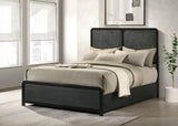 Cavelle 51-inch Upholstered Full Panel Bed Black | Black | 223661F