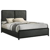 Cavelle 51-inch Upholstered Eastern King Panel Bed Black | Black | 223661KE