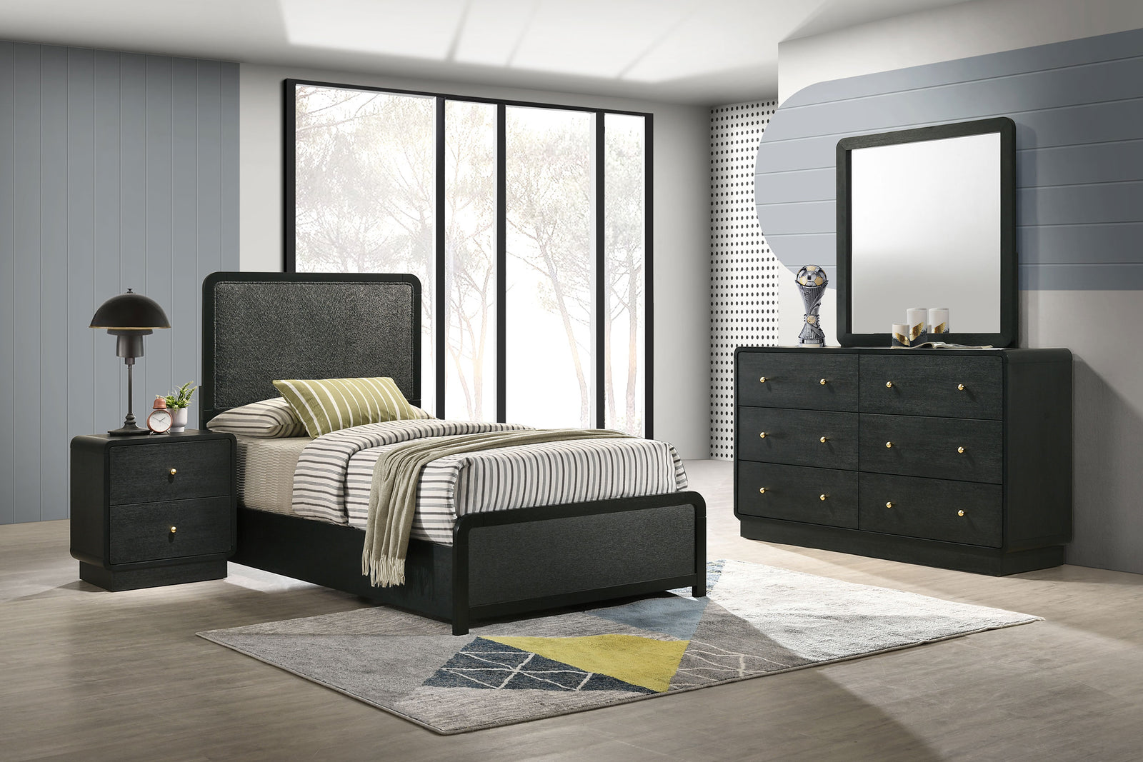 Cavelle 4-piece Twin Bedroom Set Black | Twin / 4-piece | 223661T-S4