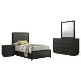 Cavelle 4-piece Twin Bedroom Set Black | Gallery | 223661T-S4 223661F-S4 223661Q-S4 223661KE-S4 223661T-S5 223661F-S5 223661Q-S5 223661KE-S5