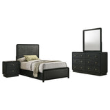 Cavelle 4-piece Twin Bedroom Set Black | Gallery | 223661T-S4 223661F-S4 223661Q-S4 223661KE-S4 223661T-S5 223661F-S5 223661Q-S5 223661KE-S5