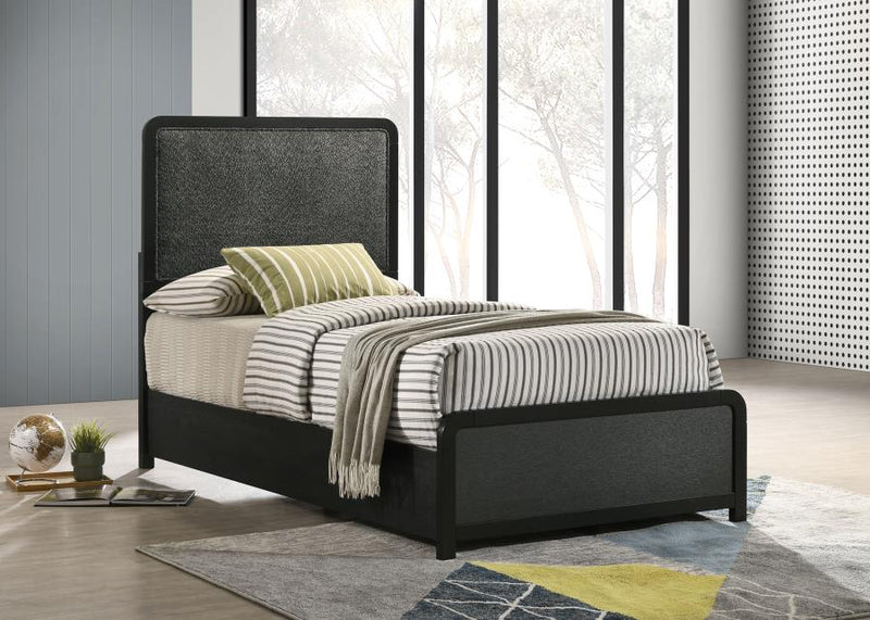Cavelle 51-inch Upholstered Panel Bed Black