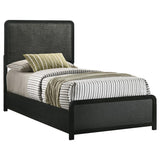 Cavelle 51-inch Upholstered Twin Panel Bed Black | Twin | Black | 223661T