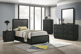 Cavelle 51-inch Upholstered Twin Panel Bed Black | Twin | Black | 223661T
