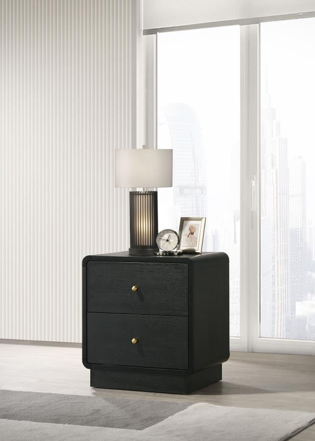 Cavelle 2-drawer Nightstand Bedside Table Black | Black | 223662