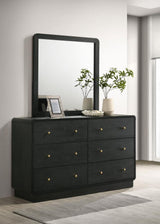 Cavelle 6-drawer Dresser and Mirror Black | Black | 223663M