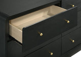 Cavelle 6-drawer Dresser and Mirror Black | Black | 223663M