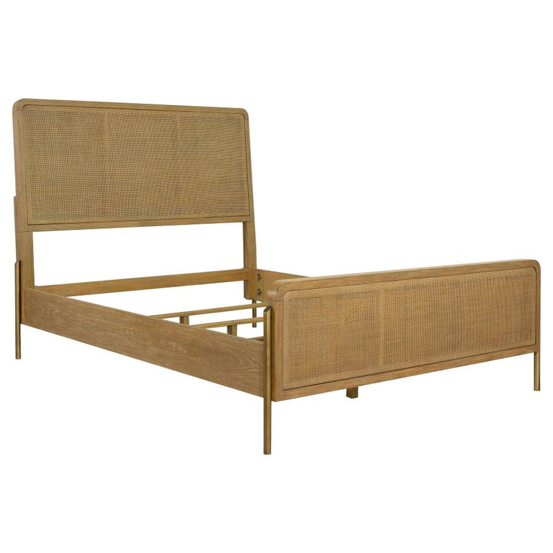Arini Rattan Panel Bed Sand Wash and Natural