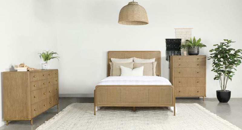 Arini 4-piece Bedroom Set Sand Wash and Natural Cane