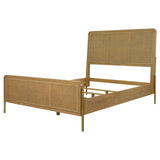 Arini Rattan Queen Panel Bed Sand Wash and Natural Cane | Queen | Beige | Sand Wash | 224300Q