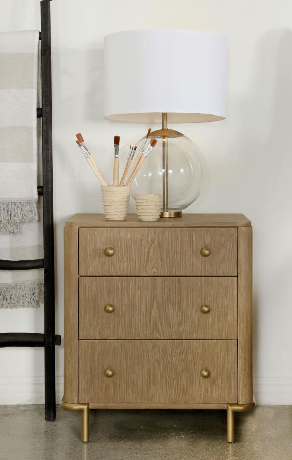 Arini 3-drawer Nightstand Sand Wash | Beige | Sand Wash | 224302