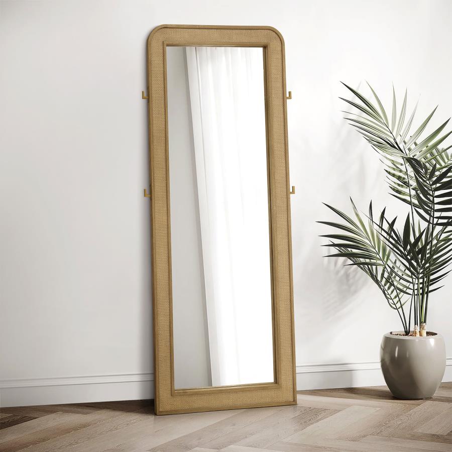 Arini Cane Weave Full Length Standing Floor Mirror Sand Wash | Full | Beige | Sand Wash | 224309