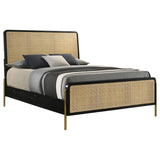 Arini Rattan Eastern King Panel Bed Black and Natural | Black | 224330KE