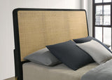 Arini Rattan Eastern King Panel Bed Black and Natural | Black | 224330KE