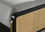 Arini Rattan Eastern King Panel Bed Black and Natural | Black | 224330KE