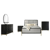 Arini 5-piece Eastern King Bedroom Set Black and Grey | Black | Black / Grey | 224331KE-S5