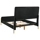 Arini Upholstered Eastern King Panel Bed Black and Grey | Black | Black / Grey | 224331KE